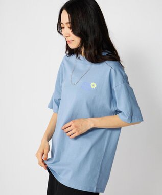 OP／FILA 【Ocean Pacific】フラワーバックプリントTシャツ ブルー