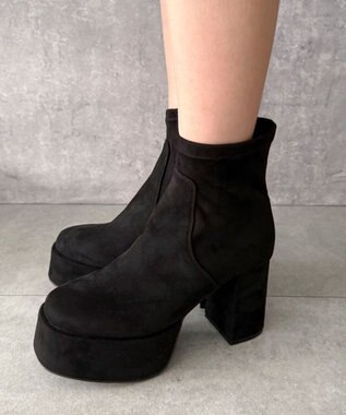 WEGO ストレッチヒールショートブーツ ブラックその他