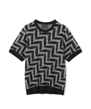 【HIGH GRADE LINE】カスリシェブロンジャガード　クルーネックニット