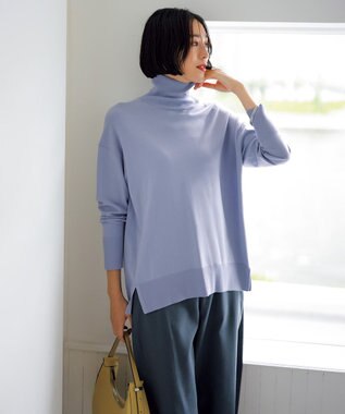 UNFILO マイビューティーニット タートルネック [NEW]スモーキーブルー