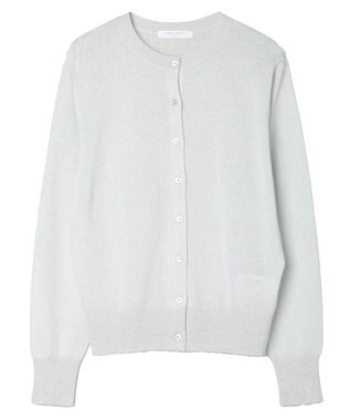 Green Parks ラメクルーネックカーディガン Silver