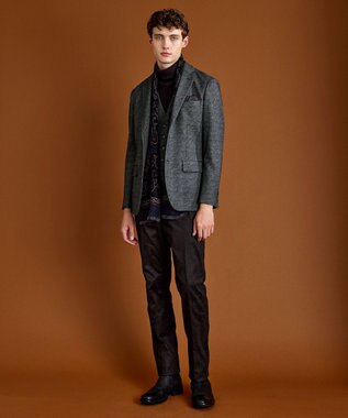 JOSEPH ABBOUD 【イタリア製】ペイズリーモチーフ ストール ネイビー系6