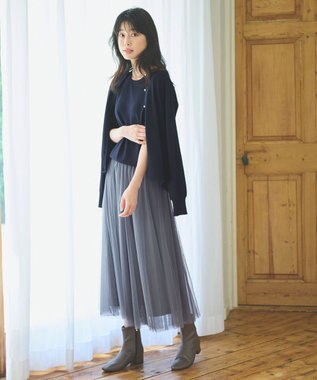 ANY 【洗濯機可/UVカット】パールポイントアンサンブル ネイビー