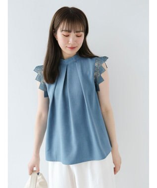 Green Parks ・ＥＬＥＮＣＡＲＥ　ＤＵＥ　リネンライクレースブラウス Green