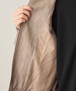 CRAFT STANDARD BOUTIQUE フェイクレザー衿ボアブルゾン Beige