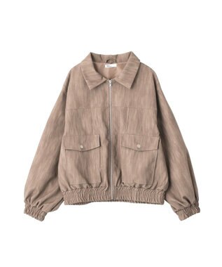 CRAFT STANDARD BOUTIQUE フェイクレザー衿ボアブルゾン Beige