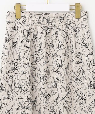 ANY SIS 【洗える】フラワーフクレジャカード スカート アイボリー×ブラック