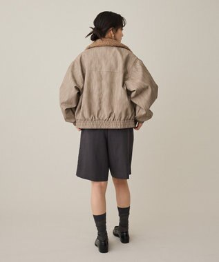 CRAFT STANDARD BOUTIQUE フェイクレザー衿ボアブルゾン Beige