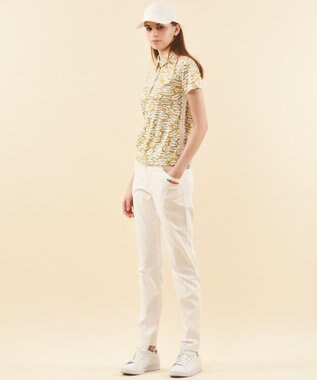 23区GOLF 【WOMEN】【吸水速乾/UVカット】YELL総柄プリントポロシャツ イエロー系5