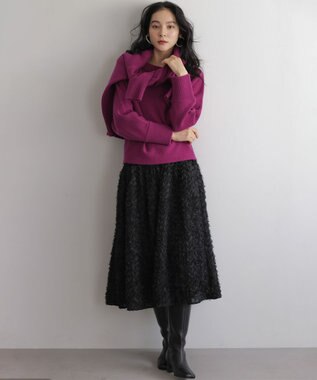 組曲 L ペタルチュール スカート ブラック系