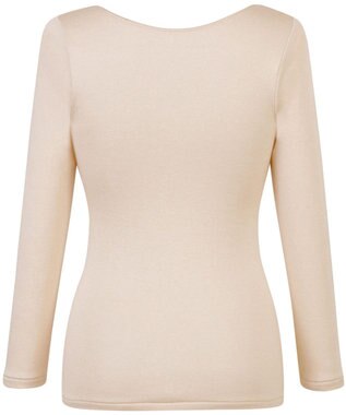 Wing あったかインナー 綿混 裏起毛 よく伸びる素材 【ラクのびサーモ】 8分袖 長袖 秋 冬 EL6813 ウイング／ワコール ベージュ