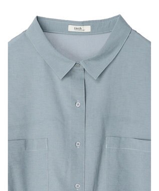 earth music&ecology 配色ステッチＢＩＧシャツ Gray