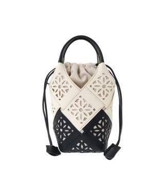 genten 【WEB限定カラー】サステナブルカットワーク ポシェット ネイビー