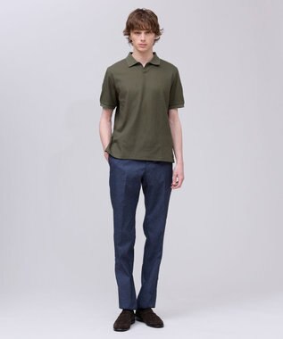 J.PRESS MEN ジャケットインの最適解【接触冷感 / 吸水速乾】【J.PRESS PREMIUM JERSEY】スキッパー ポロシャツ カーキ系