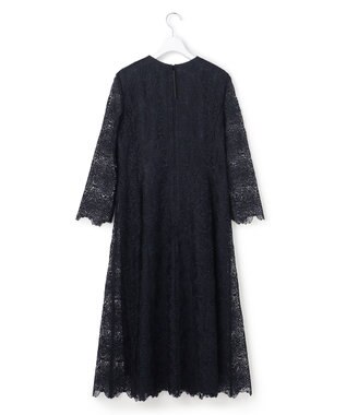 23区 【APPLAUDIR】Brocheリボンブーケレース ドレス ネイビー系