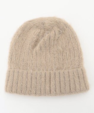 ANY シャギーニット帽 ベージュ