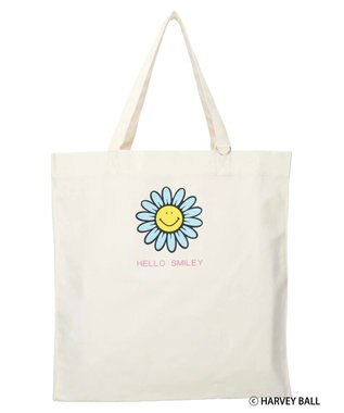 Green Parks Ｓｍｉｌｅｙ　Ｆａｃｅ／フラワープリントＢｉｇトートバック Off White