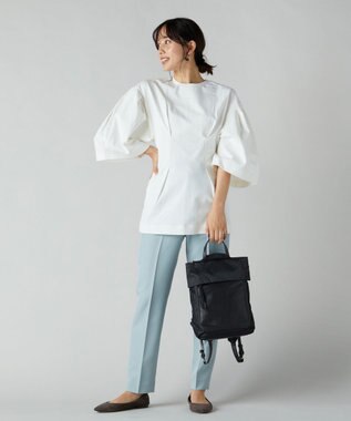 Y'SACCS リサイクルナイロン×カウレザー ラップリュック　Sサイズ ブラック