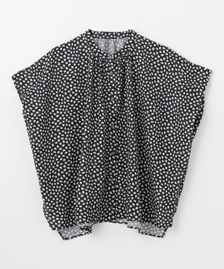 ANY スクエアプリントシャツ ブラックベース×アニマル柄