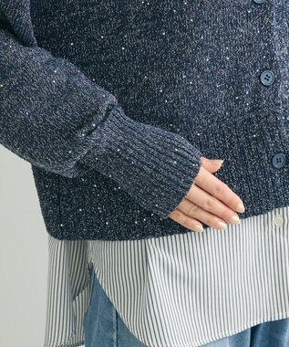 Green Parks ２ｗａｙ　スパンコールニットプルオーバー Navy