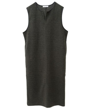 Green Parks 圧縮ポンチ合皮パイピングジャンスカ Dark Green