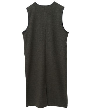 Green Parks 圧縮ポンチ合皮パイピングジャンスカ Dark Green