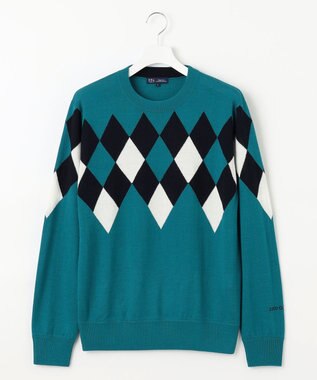 23区GOLF 【MEN】【洗える】ウールアクリル ランバス柄ニット ピーコックグリーン系