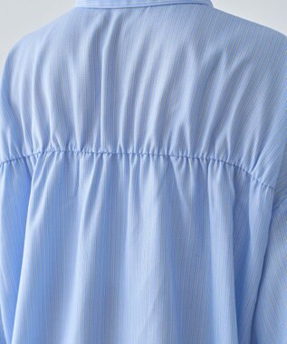 Green Parks 脇シャーリングシャツ Stripe Blue