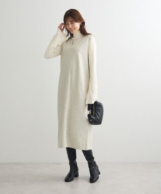 Green Parks 圧縮ポンチ合皮パイピングジャンスカ Ivory