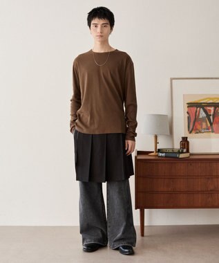 WEGO タイトフィットリブT（長袖） ブラウン