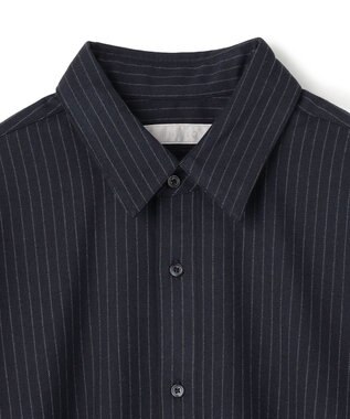 UNFILO MENS 【OCEANS 雑誌・web・YouTube 掲載】FLANNEL TOUCH シャツ ネイビーストライプ