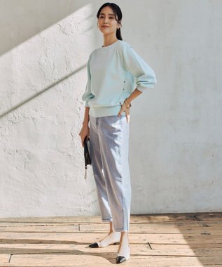 自由区 【洗える】ウスカルデニム カーブパンツ ライトインディゴ