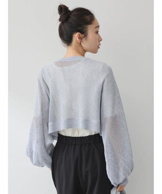 earth music&ecology リボンメッシュボレロ Light Gray