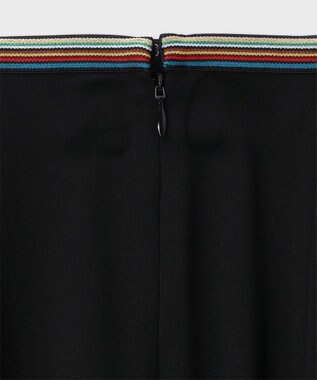 Paul Smith バックサテン ジョーゼット フレアスカート ブラック