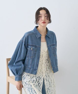 earth music&ecology ショートジップデニムジャケット Light Indigo
