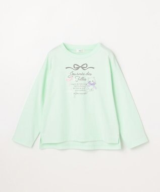 ANY KIDS 【綿100%】ロゴプリント 長袖Tシャツ ミント
