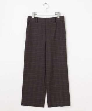 J.PRESS LADIES L アルガンシルク チェック クロップド パンツ チャコールチェック系