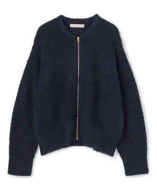 UNFILO プードルニット ZIPカーディガン ネイビー