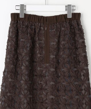 自由区 テープエンブロイダリー スカート ブラウン