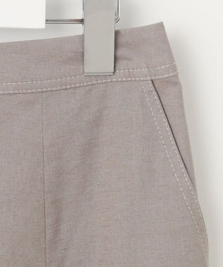 J.PRESS LADIES S 【洗える】麻ポリエステルストレッチ スカート モカシャンブレー系