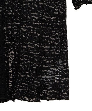 Green Parks カットワークデザインレース半袖トップス Black