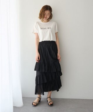 YECCA VECCA アシメラッフルスカート Black