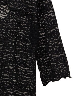 Green Parks カットワークデザインレース半袖トップス Black