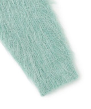 UNFILO L アルパカシャギー クルーネック プルオーバー グリーン