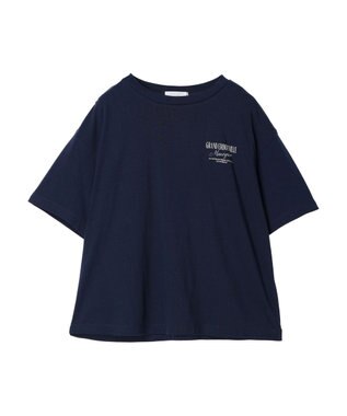 Green Parks 両面ロゴレトロボックスＴシャツ Navy