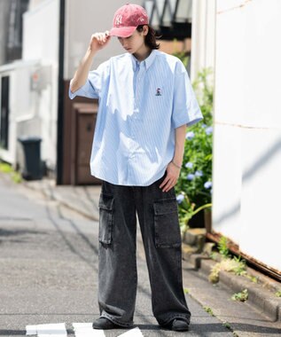 WEGO 【ユニセックス着用ITEM/MLサイズ展開】オックスフォードワンポイントシャツ（SS） 柄1