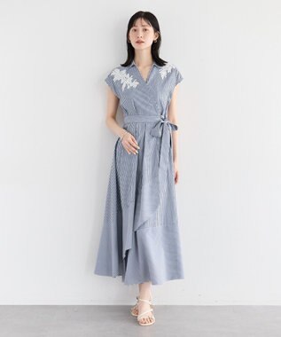 YECCA VECCA フラワーレースカシュクールワンピース