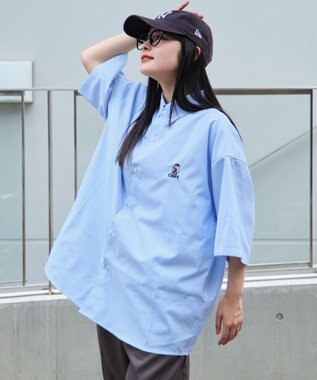 WEGO 【ユニセックス着用ITEM/MLサイズ展開】オックスフォードワンポイントシャツ（SS） 柄1