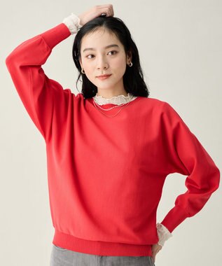 スプリングカラーニットドルマンプルオーバー