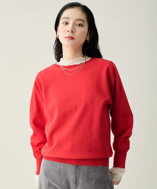 ANY スプリングカラーニットドルマンプルオーバー レッド